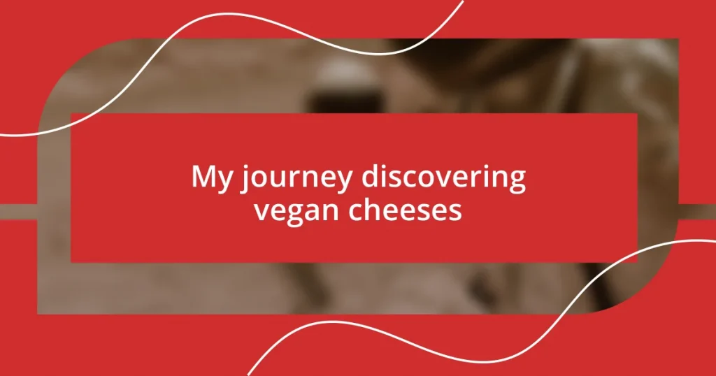 My journey discovering vegan cheeses